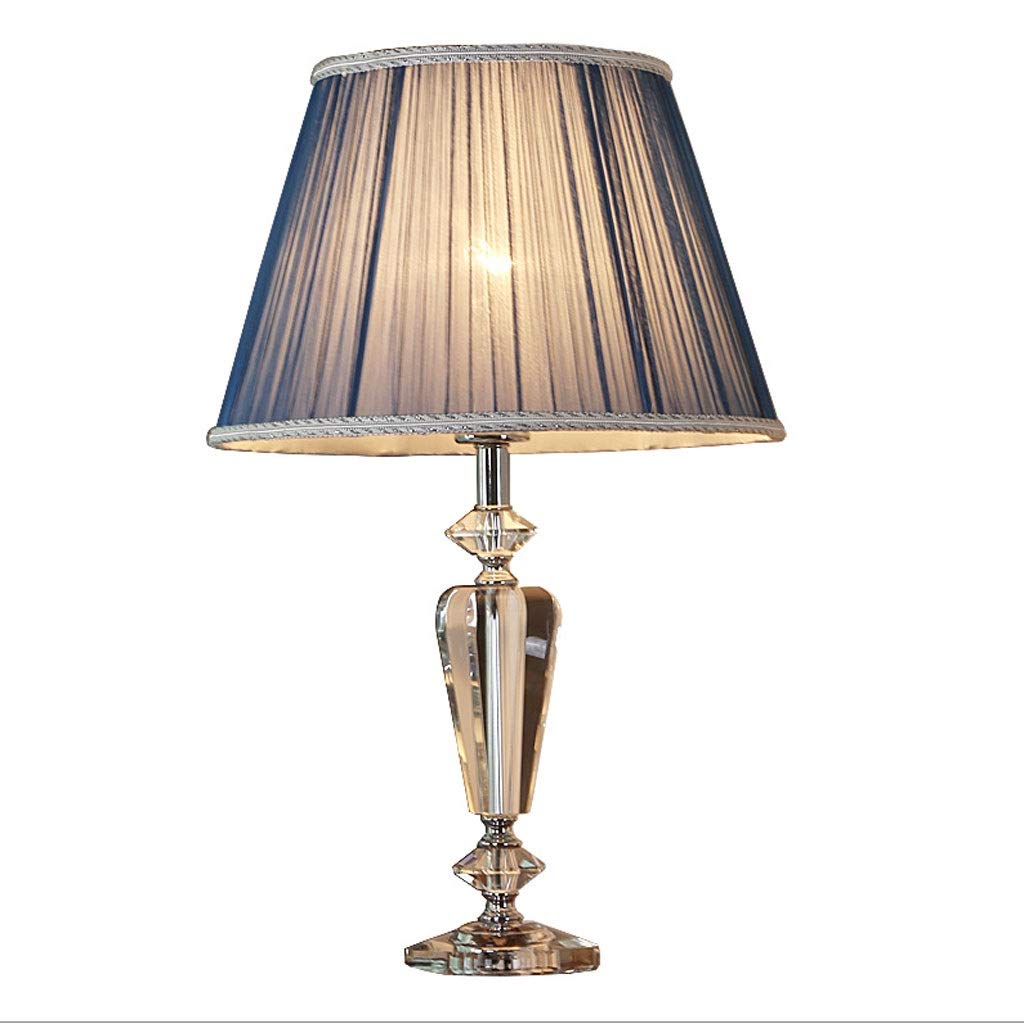 Modern Crystal Column Luxury Table Lamp with Remote Control - Elegant Bedside Lamp for Bedroom & Living Room, Warm Romantic Blue Lighting for Cozy Ambiance | Perfect for Reading, Relaxing & Home Decor
