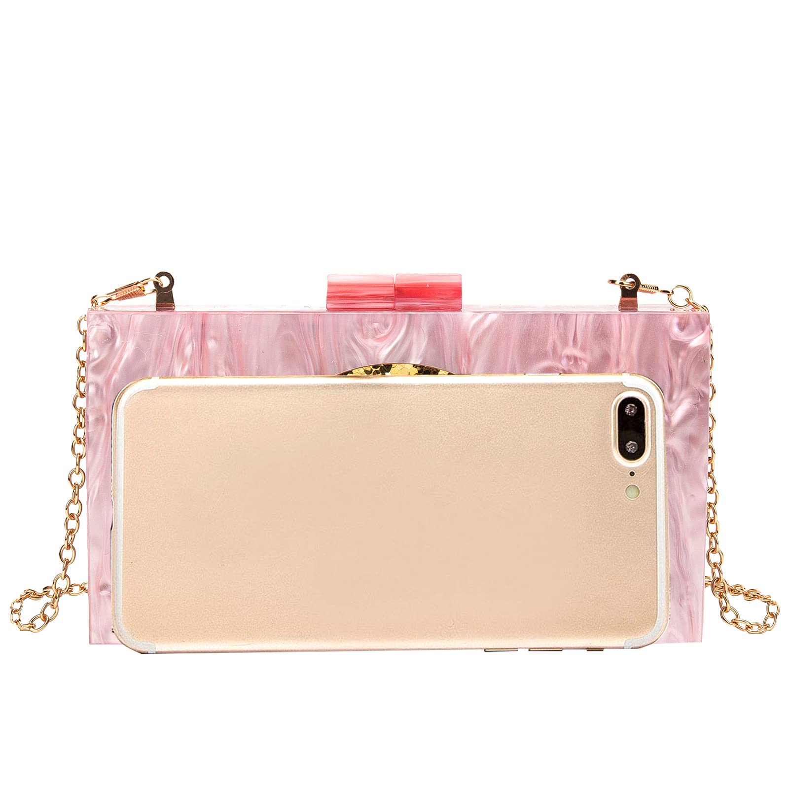 LETODE Women's Evil Eye Acrylic Clutch Purse - Glitter Evening Bag with Chain, Shoulder & Crossbody Strap - Perfect for Parties, Weddings & Night Out