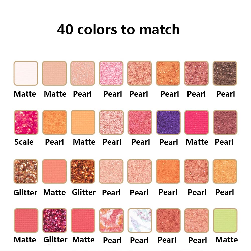 40-Color Matte & Shimmer Eyeshadow Palette - Long Lasting, Waterproof for Party & Christmas Makeup
