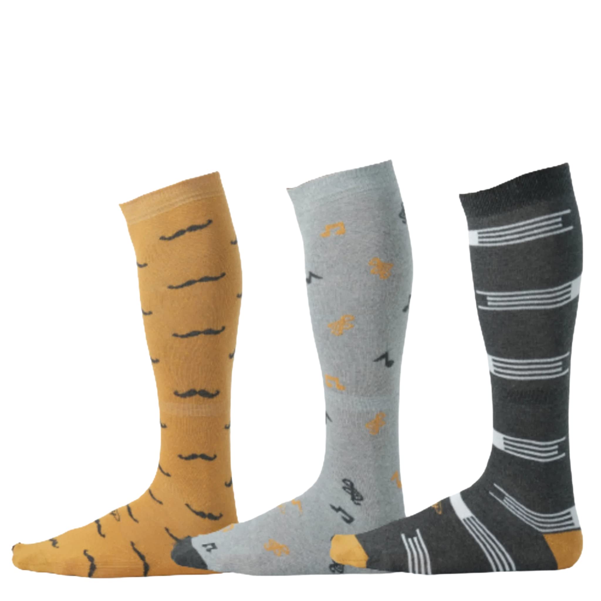 Premium Men's Over the Calf Dress Socks (3-Pack) | Soft Cotton Long Socks for Business & Formal Wear | Stay-Up Comfort for 12+ Hours | Ideal for Office, Weddings & Special Occasions