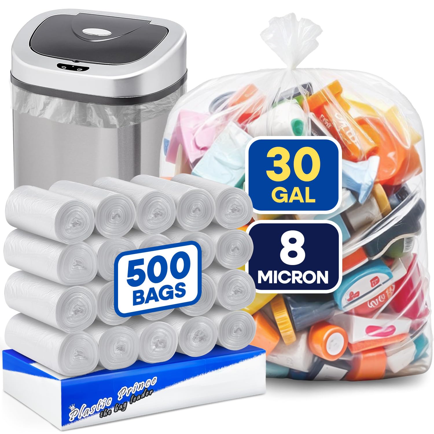 20-30 Gallon Clear Trash Bags (30