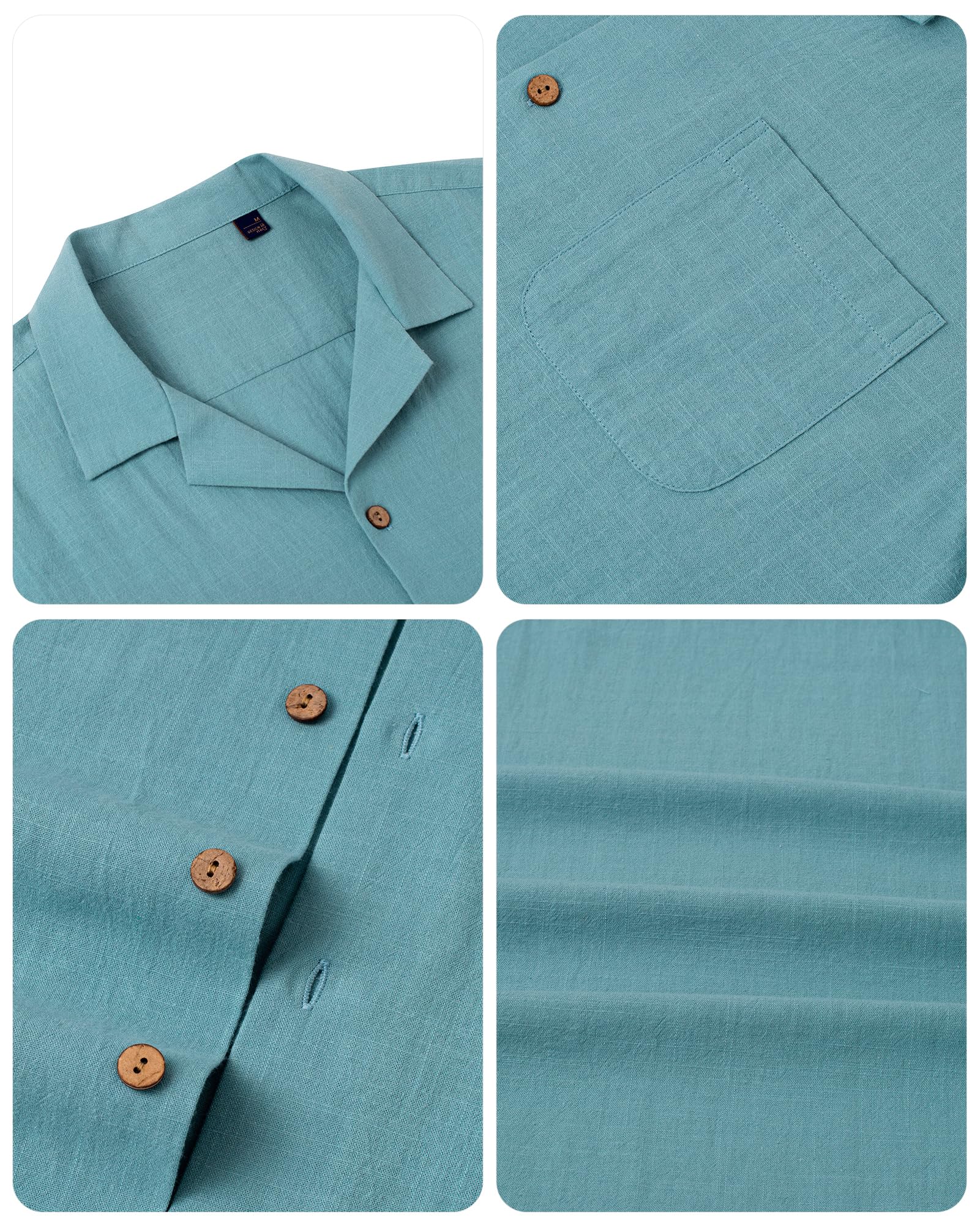 Gentle Men's Linen Shirts - Short Sleeve Button Down Cotton Shirts for Summer | Beach Vacation & Hawaiian Style Cuban Shirts | Perfect for Casual Wear, Outdoor Activities & Tropical Getaways