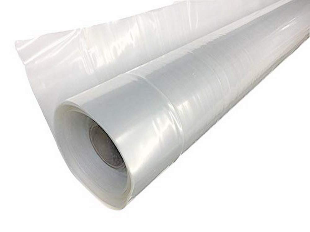 UV-Resistant 6 Mil Clear Polyethylene Greenhouse Plastic Film - 4 Year Durability, 28 ft x 50 ft - Ideal for Plant Protection, Gardening & Commercial Greenhouses