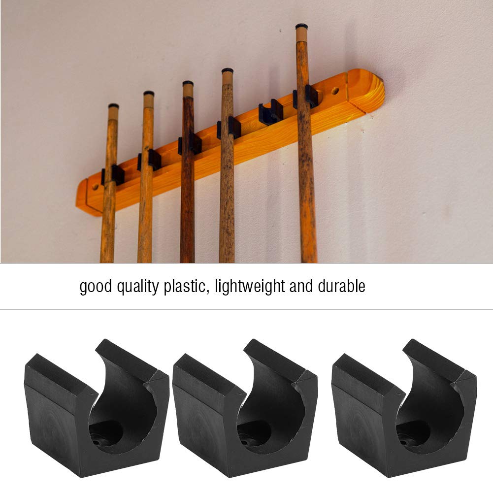 6Pcs Plastic Billiards Pool Cue Holder Clips - Single Fishing Pole Rod Holder Clips for Billiards, Fishing, and Storage Organization - Perfect for Game Rooms, Bars, and Tackle Boxes