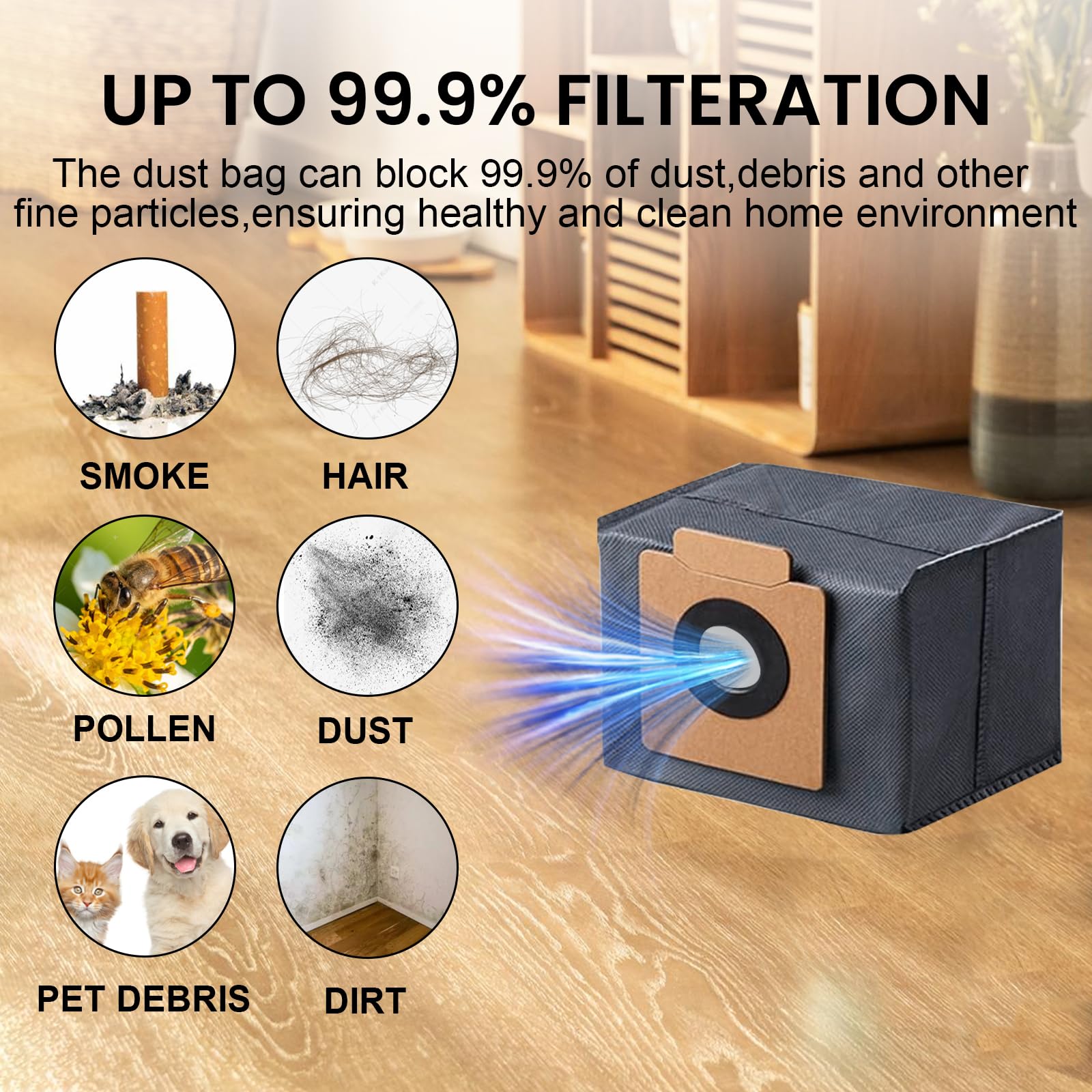 10 Pack Large Capacity Vacuum Dust Bags - Compatible with Eufy X8, X8 Pro, X10 Pro Omni Robot Vacuum Cleaner - Replacement Self-Empty Station Dirt Disposal Bags - Perfect for Pet Hair, Dust & Debris Cleaning