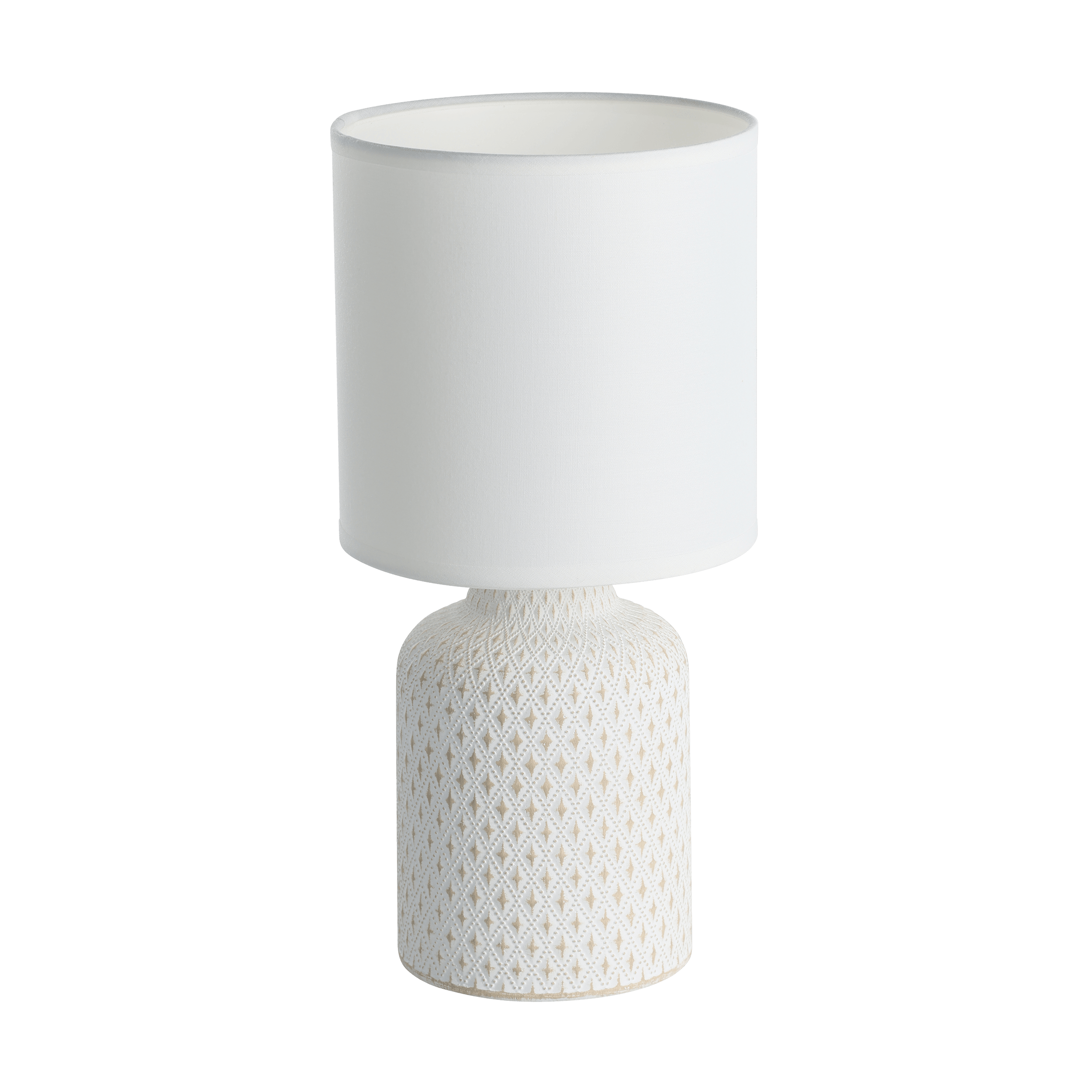 Eglo Bellariva White Ceramic Table Lamp with Fabric Shade - Modern Home Decor Lighting for Living Room, Bedroom & Office