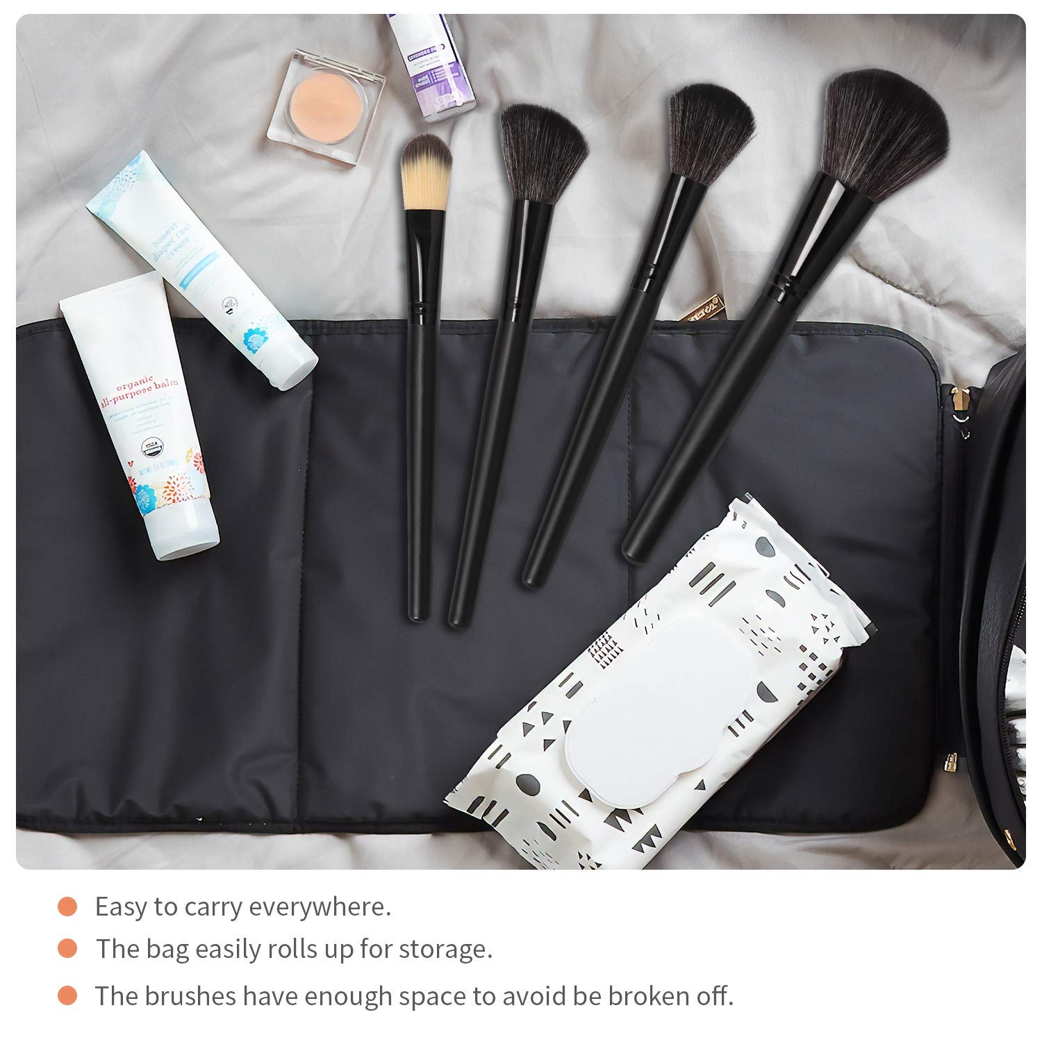 Khelni 12-Piece Professional Makeup Brush Set for Face & Eyes | Premium Synthetic Hair Cosmetic Brushes | Includes Black Travel Pouch | Perfect for Makeup Artists & Beauty Enthusiasts