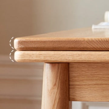 Solid Oak Wood Extendable Dining Table - Expandable Large Tabletop for Family Gatherings & Dinner Parties | Perfect for Small Spaces & Entertaining Guests