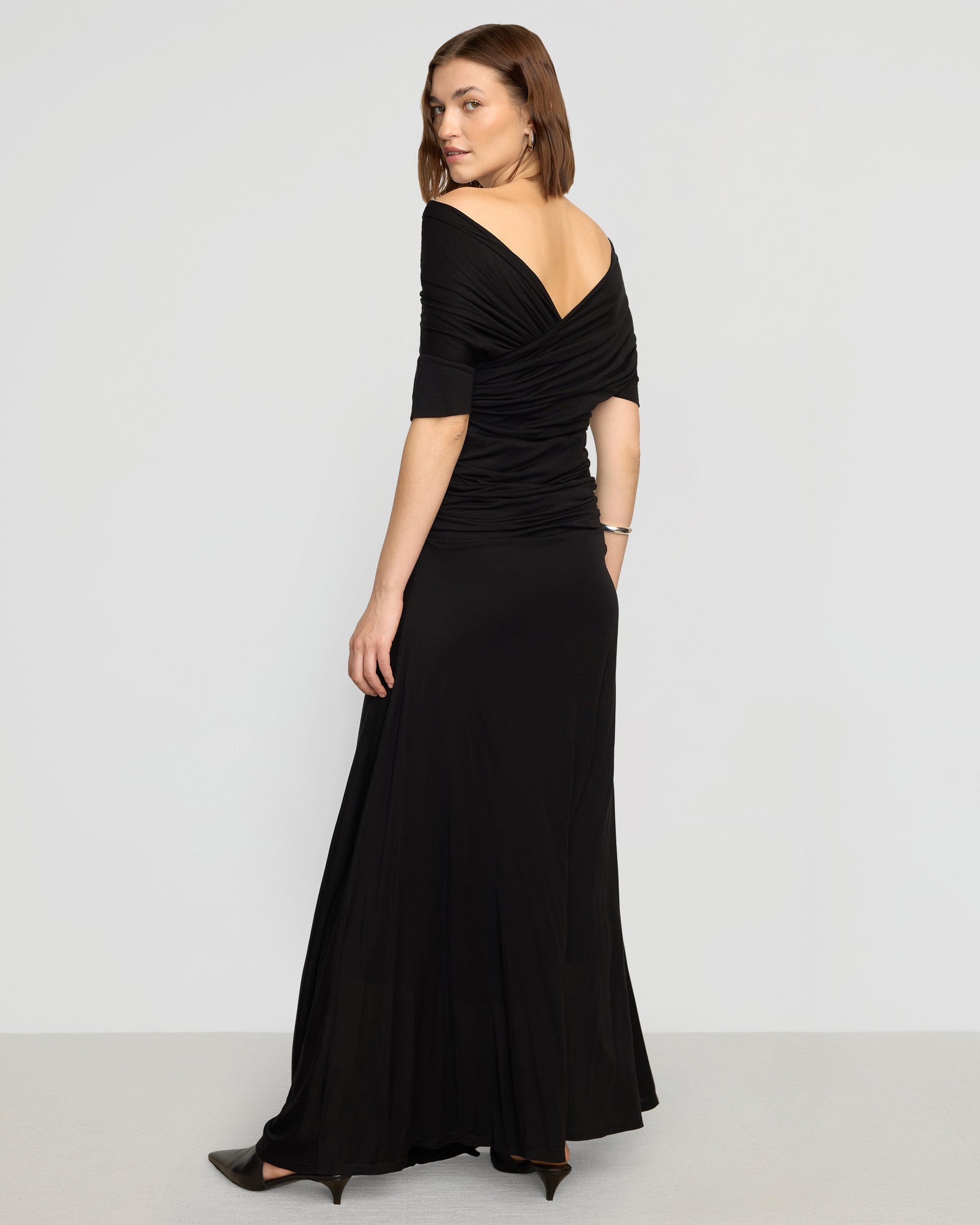 Thilda Ruched Off Shoulder Dress for Women - Elegant Bodycon Party Dress with Flowy Ruffles | Perfect for Cocktail Parties, Date Nights & Special Occasions