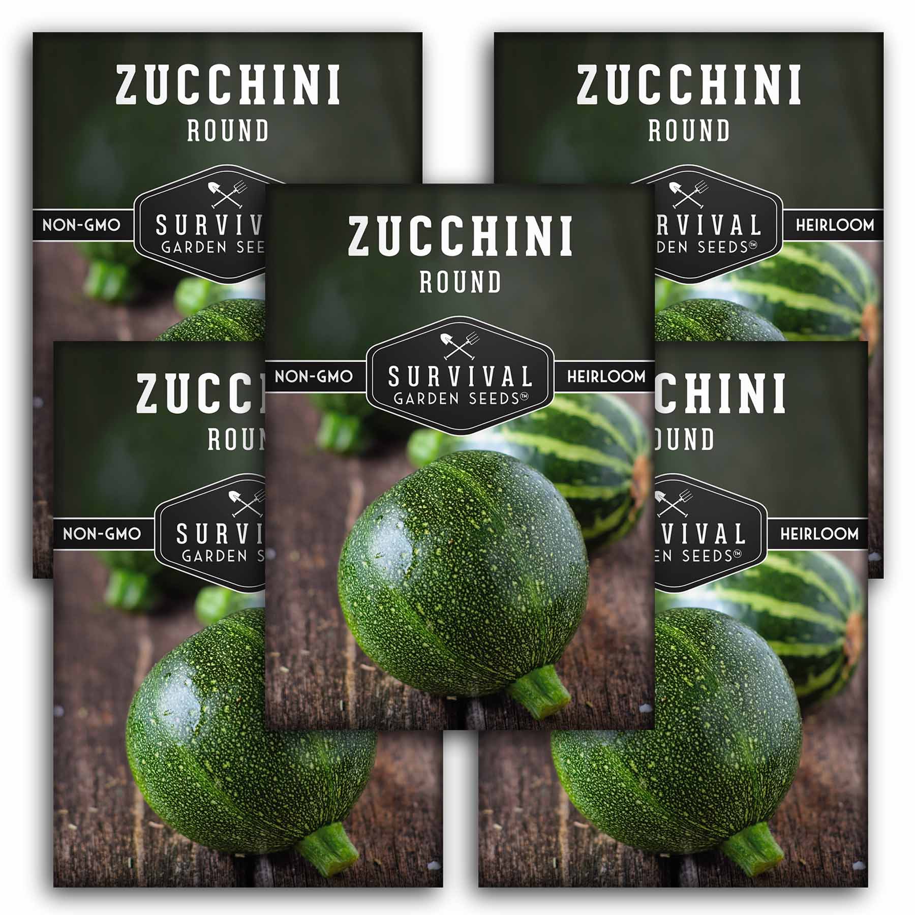 Organic Round Zucchini Seeds for Planting - Non-GMO Heirloom Vegetable Garden Seeds - Perfect for Home Gardening, Container Growing & Fresh Cooking