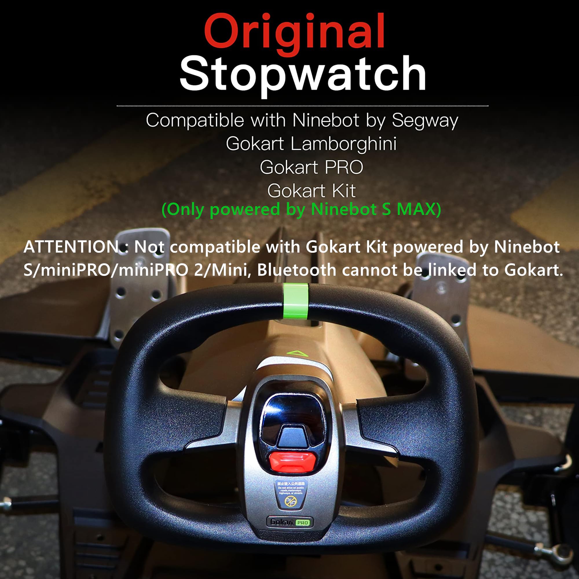 STIO Stopwatch for GoKart Pro & Ninebot by Segway Go Kart Kit - Digital Dashboard Display Replacement Accessories | Racing Timer for Karting, Track Practice & Competitive Events