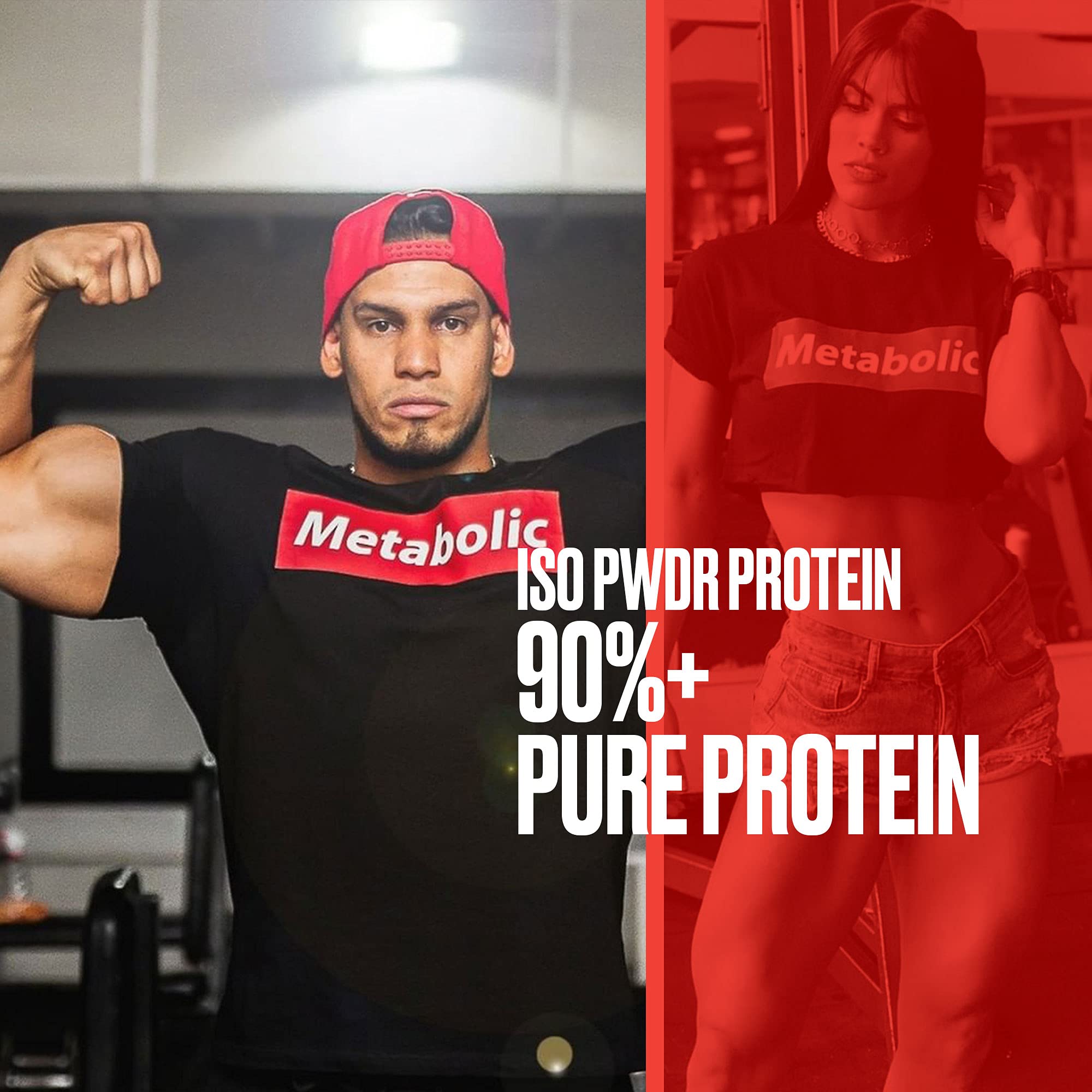 Metabolic Nutrition Whey Protein Isolate ISO PWDR - Strawberry Cream Flavor, 3.04lb (23 Servings) | 26g Fast Digesting Protein, Zero Carbs & Lactose, Low Fat | Ideal for Post-Workout Recovery, Muscle Building & Weight Management