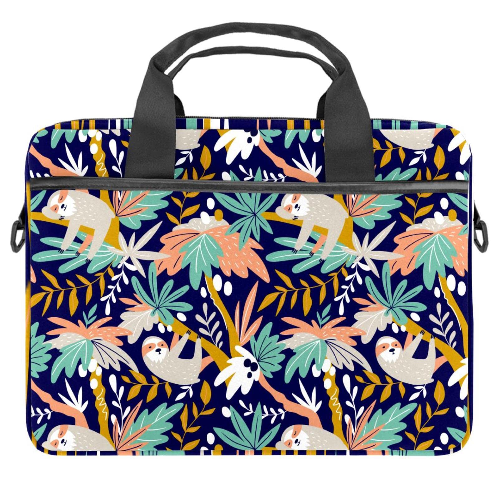 Stylish Unisex Laptop Messenger Bag for 14 Inch Notebook - Durable Shoulder Bag with Floral & Whale Design for Work, School & Travel