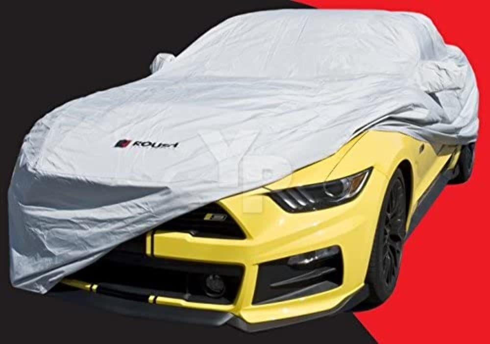 Roush 421933 All-Weather Stormproof Car Cover - Heavy Duty Waterproof UV Protection for Outdoor Vehicle Protection (1 Pack) - Ideal for Cars, Trucks, SUVs in Harsh Weather Conditions