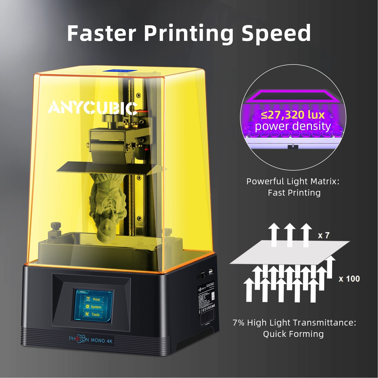 ANYCUBIC Photon Mono 4K LCD Resin 3D Printer with 6.08