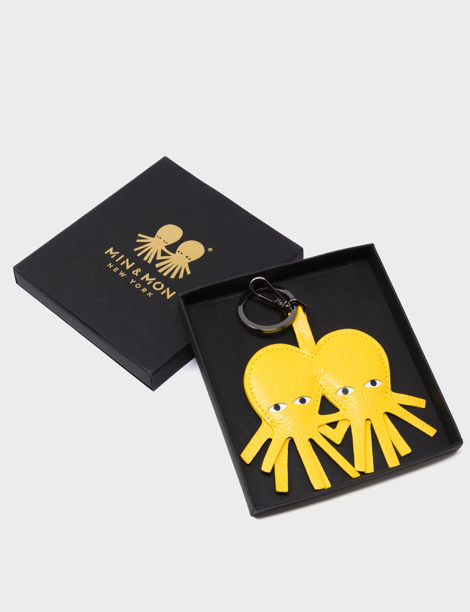 Octotwins Charm Balloon Yellow Leather Keychain - Cute Octopus Keyring for Women & Girls - Perfect for Bags, Backpacks, Gifts & Everyday Carry