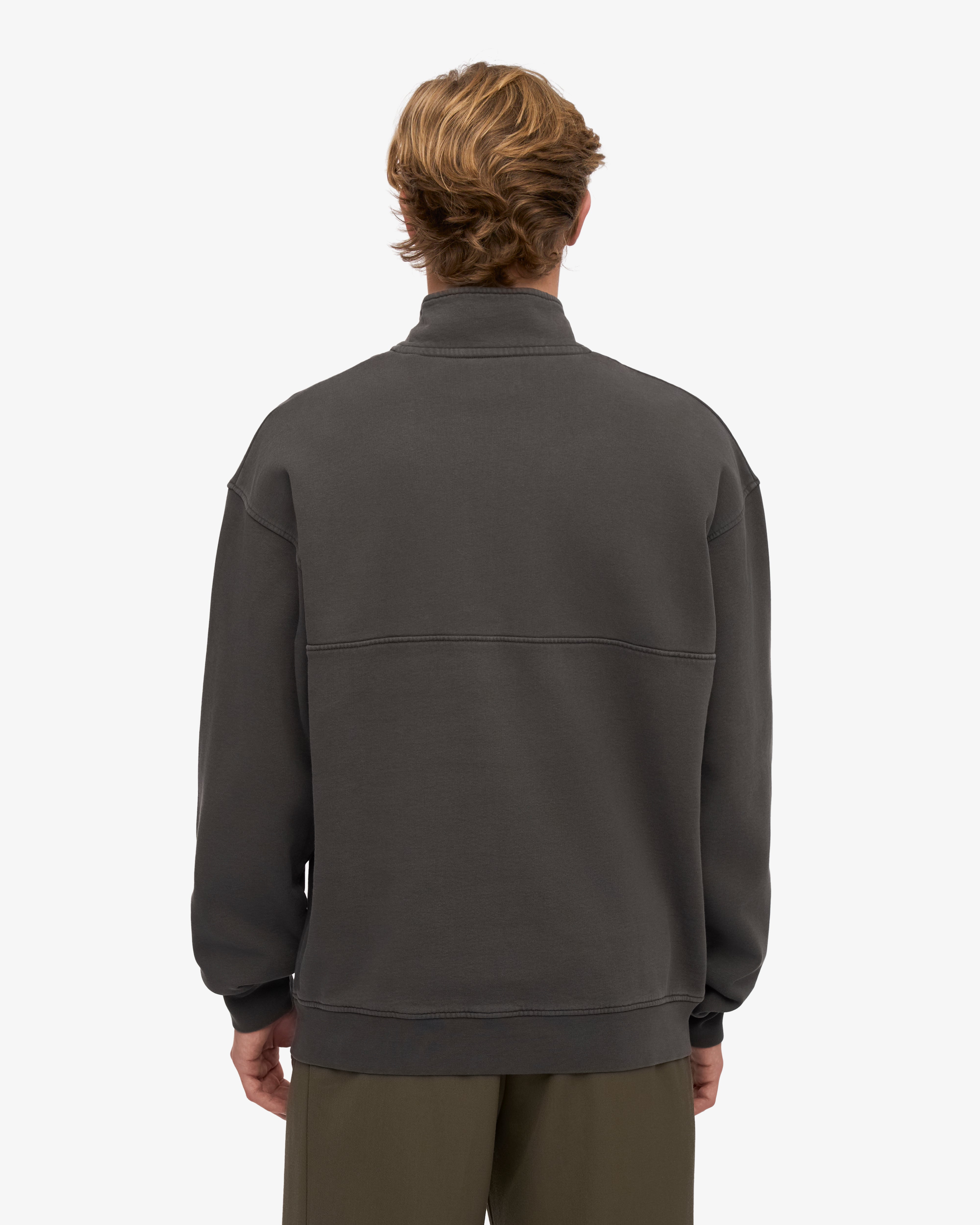 Organic Cotton Quarter Zip Sweatshirt for Men & Women | Lava Grey | Eco-Friendly & Comfortable | Perfect for Casual Wear, Outdoor Activities & Layering