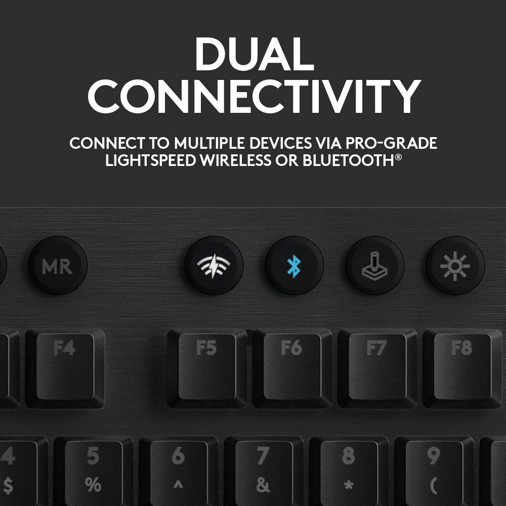 Logitech G915 LIGHTSPEED Wireless RGB Mechanical Gaming Keyboard - Low Profile GL Clicky Switches, LIGHTSYNC RGB, Bluetooth - Black | Perfect for PC Gaming, Streaming & Office Work