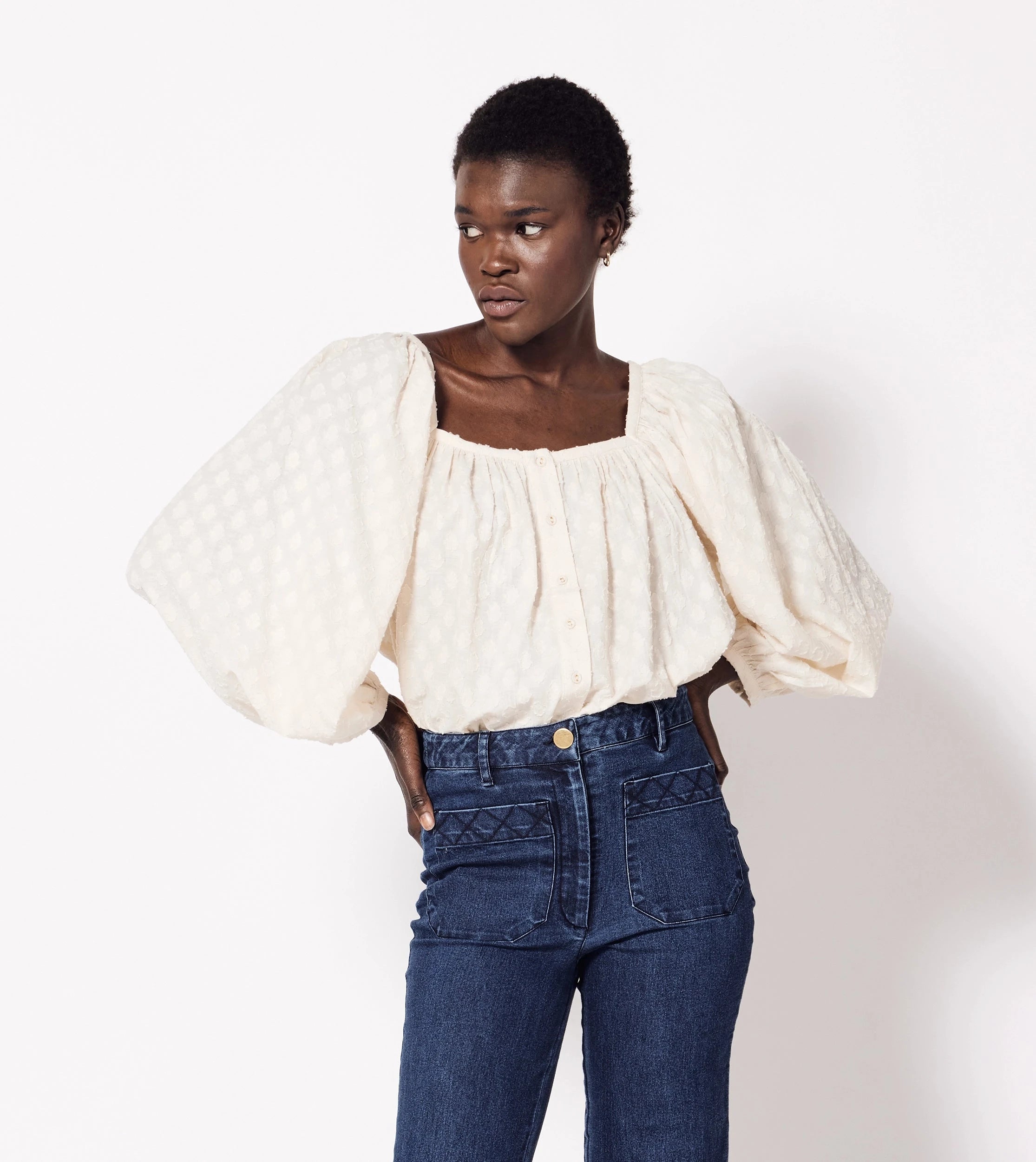 Elegant Ciara Blouse in Champagne Color - Perfect for Office Wear, Parties & Special Occasions