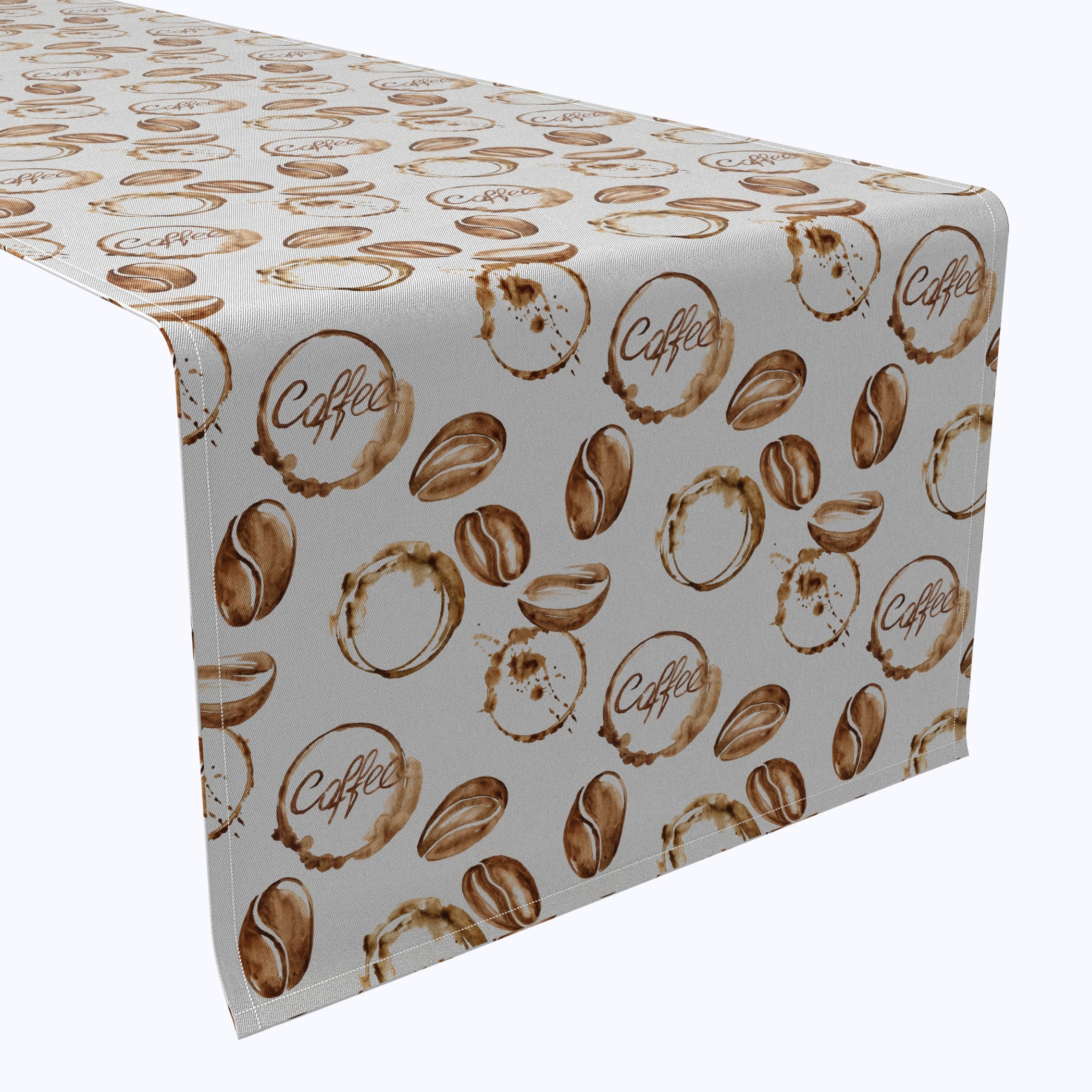 Elegant Coffee Shop Print Table Runners - Washable Cotton Tablecloth for Cafes, Restaurants & Home Decor - Perfect for Coffee Houses, Bistros and Kitchen Dining