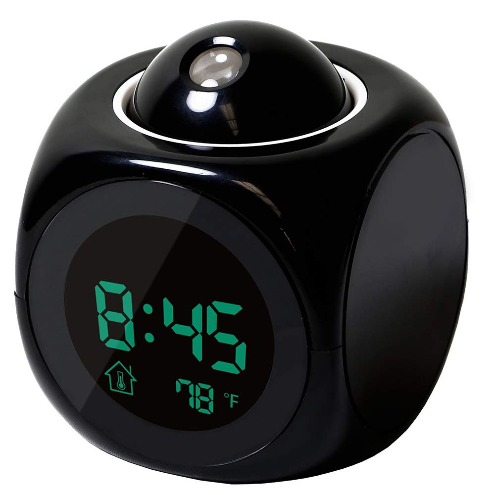 Jiaye Multifunction Digital Alarm Clock with LED Display, Voice Talking, Temperature Projection & USB Charging - Perfect for Bedroom, Office, Travel & Gift Giving