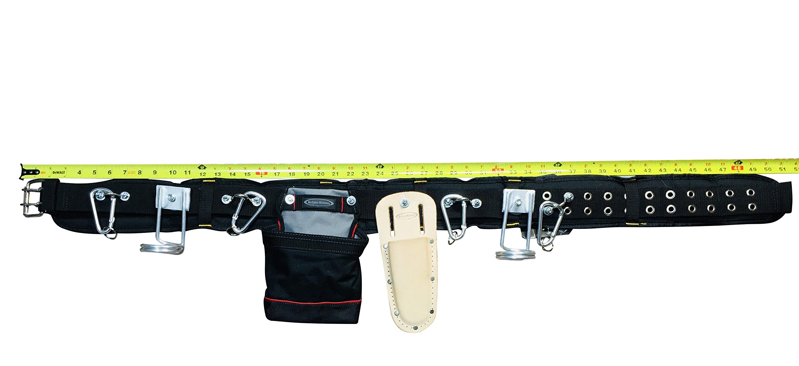 Heavy Duty Scaffold Tool Belt for Carpenters - Adjustable Construction Belt with 3 Holders & Nail Bag - Secure Hammer, Ratchet & Pliers - Ideal for Roofing, Framing & Scaffolding Work