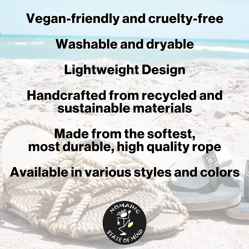 Nomadic State of Mind Handmade Rope Sandals | Unisex Romano Straw Sandals for Men & Women | Perfect for Beach, Vacation & Boho Fashion