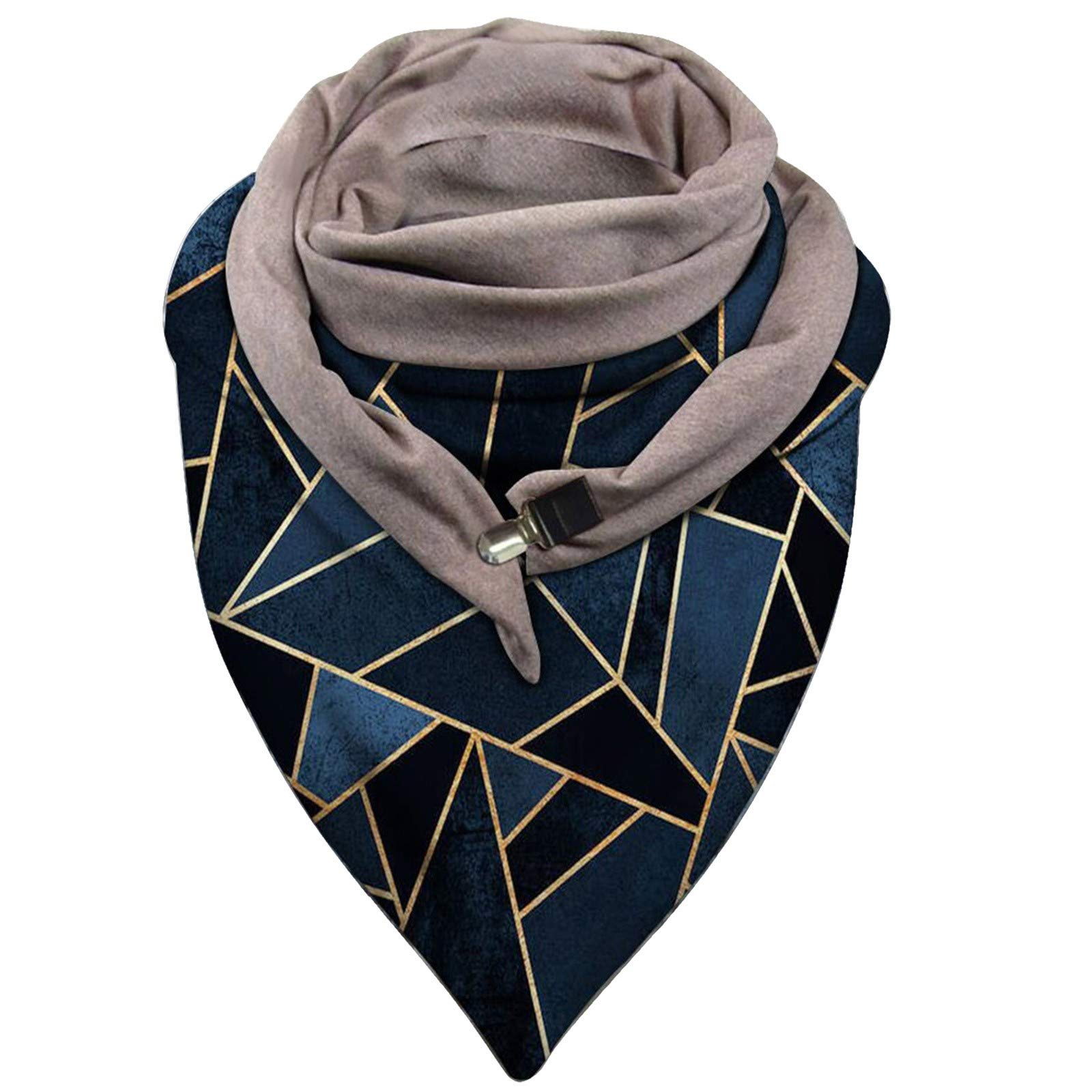 Warm Double Layer Buckle Scarf - Multicolor Prints for Women - Perfect Gift for Housewarming & Winter Fashion