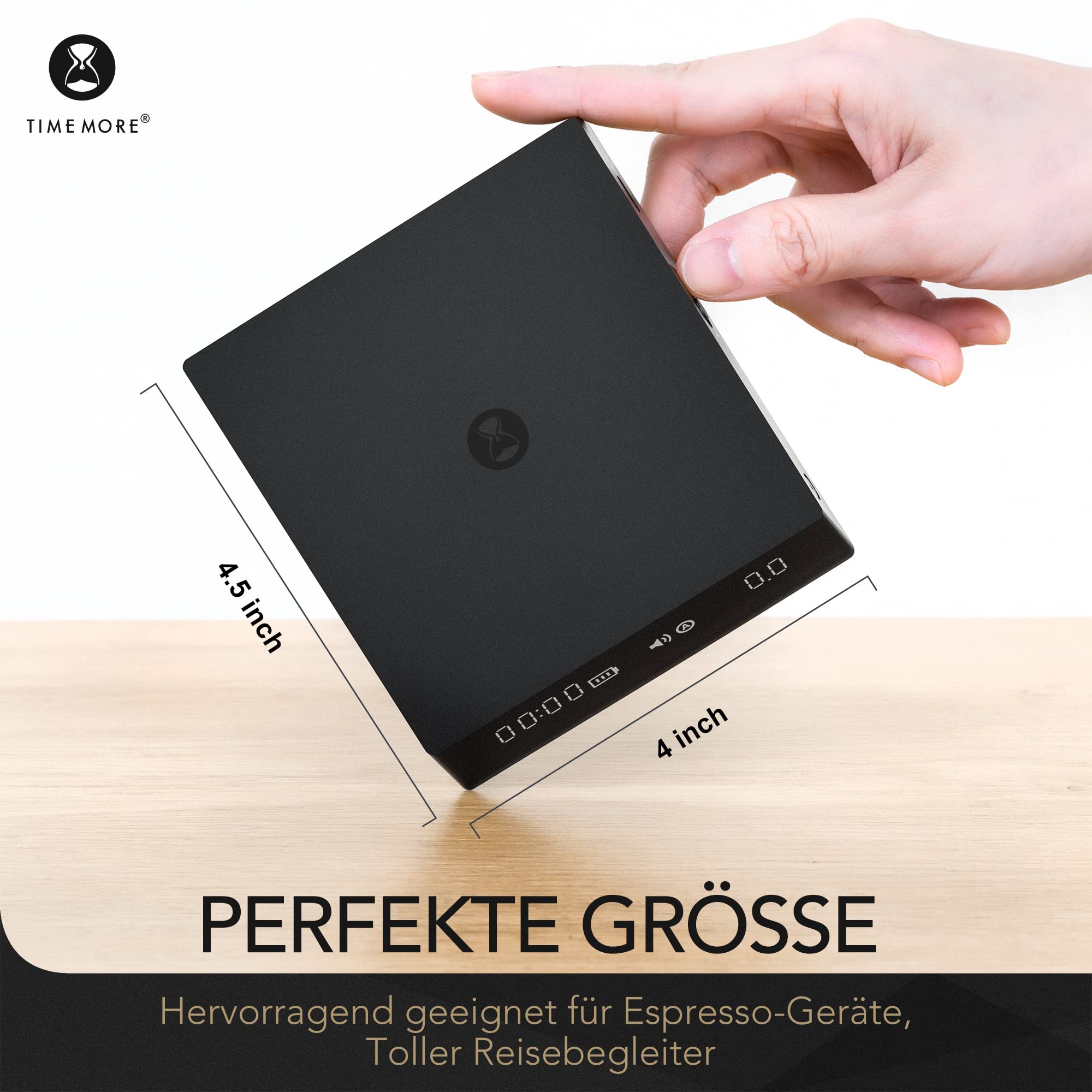 TIMEMORE Black Mirror Nano Digital Coffee Scale with Timer - 2000g/0.1g Precision Espresso Scale with Flow Rate Measurement, Auto Timer for Pour Over Coffee, Drip Coffee & Espresso Brewing - Perfect for Home Baristas & Coffee Shops (Black)
