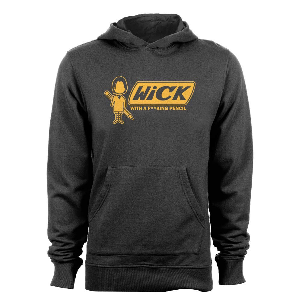 GEEK TEEZ Funny Wick Bic Pencil Graphic Men's Hoodie Sweatshirt - Cool Casual Wear for College, Gaming & Street Style
