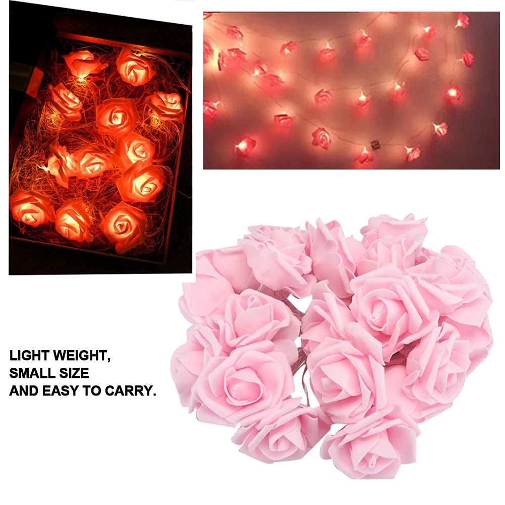 20LED Rose String Lights - 3M USB Powered Artificial Flower Fairy Lights for Valentine's Day, Wedding, Party & Home Decoration | Perfect for Bedroom, Garden, Patio and Romantic Ambiance