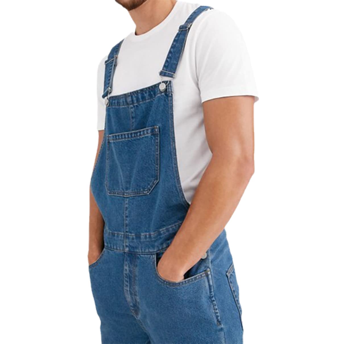 Men's Slim Fit Stretch Denim Overalls - Comfortable & Stylish Dungarees for Work, Casual Wear & Outdoor Activities