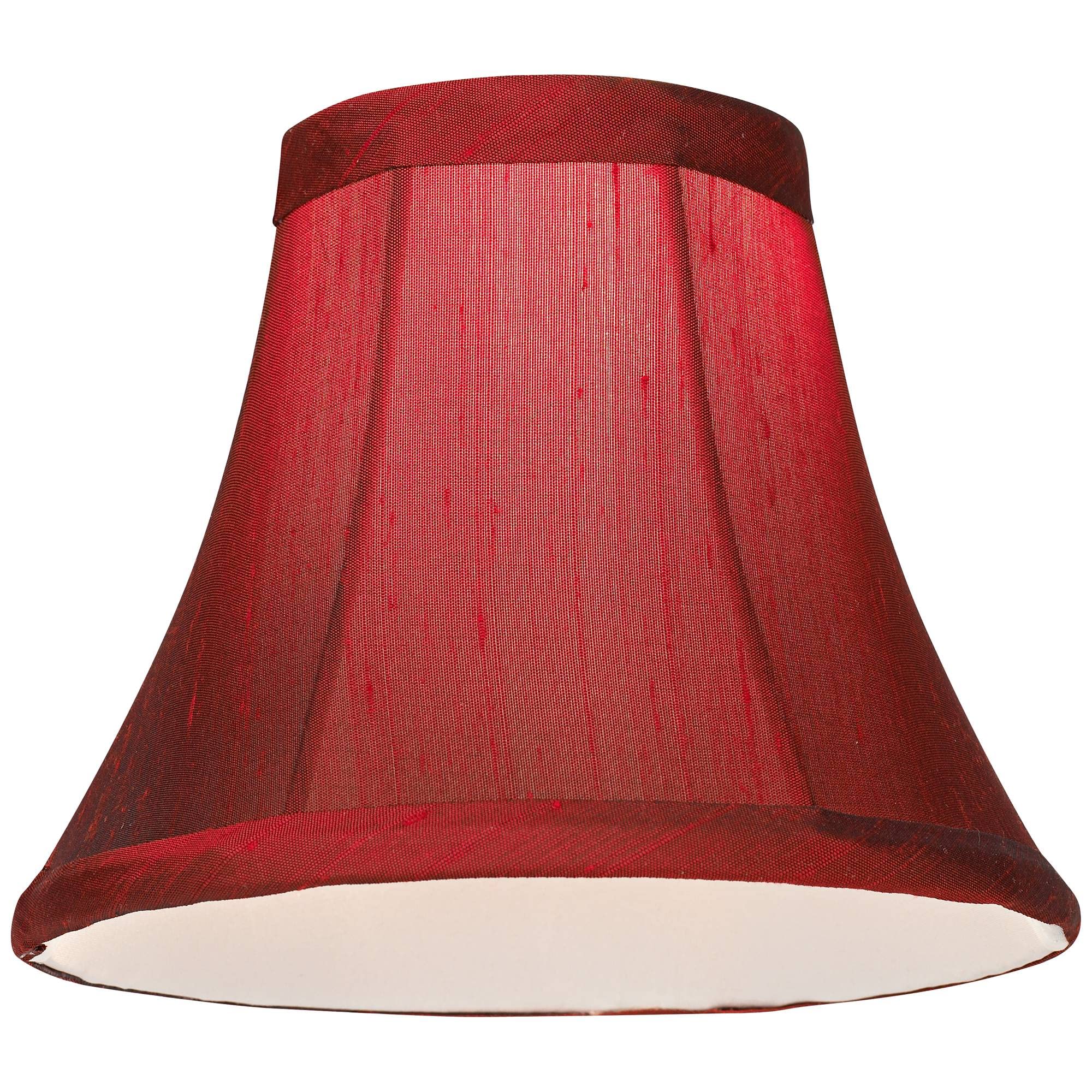 6 Pack Deep Red Faux Silk Bell Lamp Shades - 3