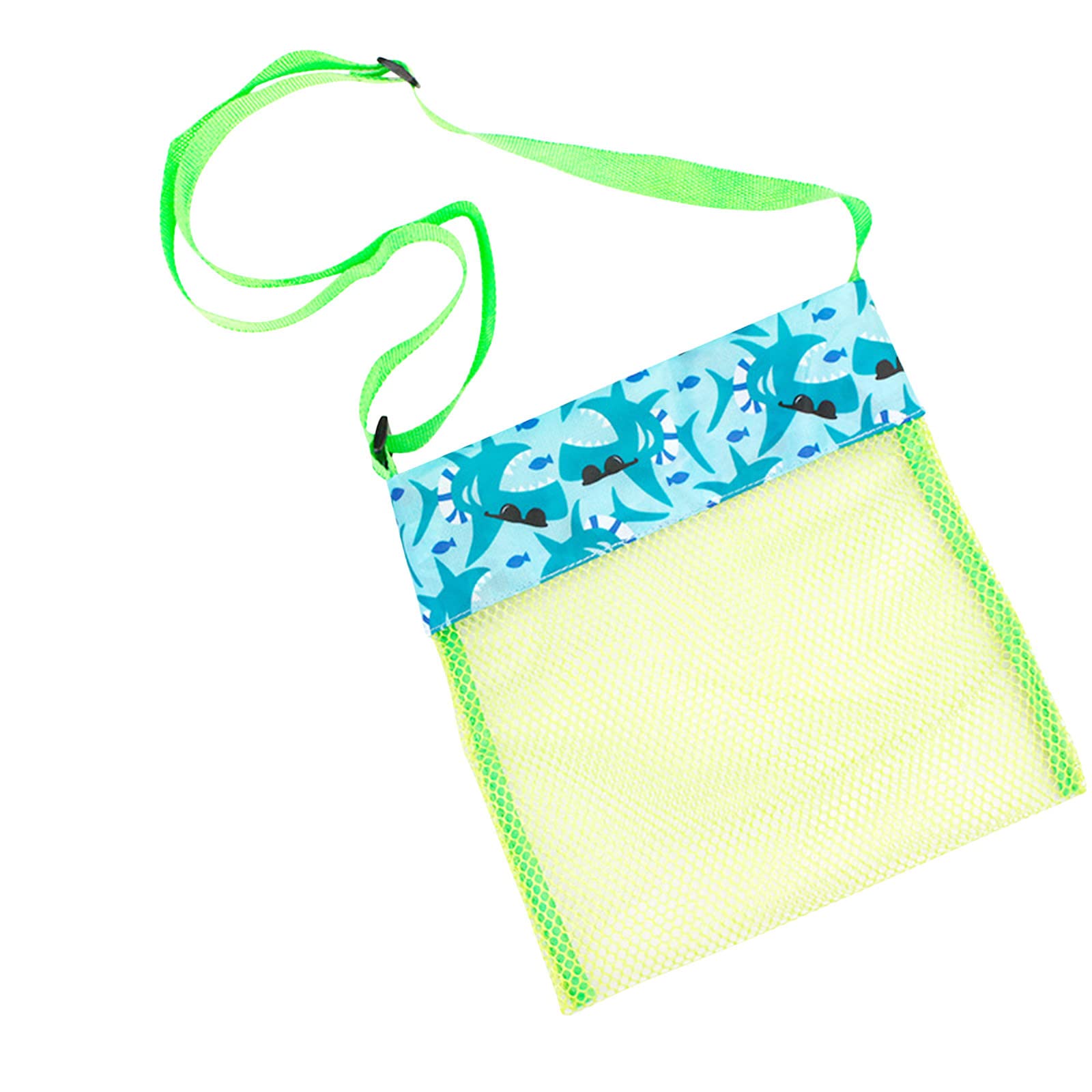 QGQGQG Mesh Beach Shell Collection Bag - Adjustable Length Messenger Net Bag for Kids, Boys & Girls - Perfect for Swimming, Beachcombing & Seashell Hunting Accessories