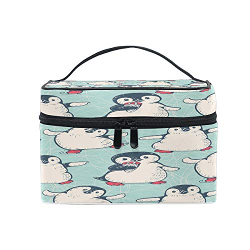 WELLDAY Premium Travel Cosmetic Bag - Cute Penguin Toiletry & Makeup Organizer for Women & Girls | Waterproof Pouch for Bathroom, Gym, Vacation & Daily Essentials Storage