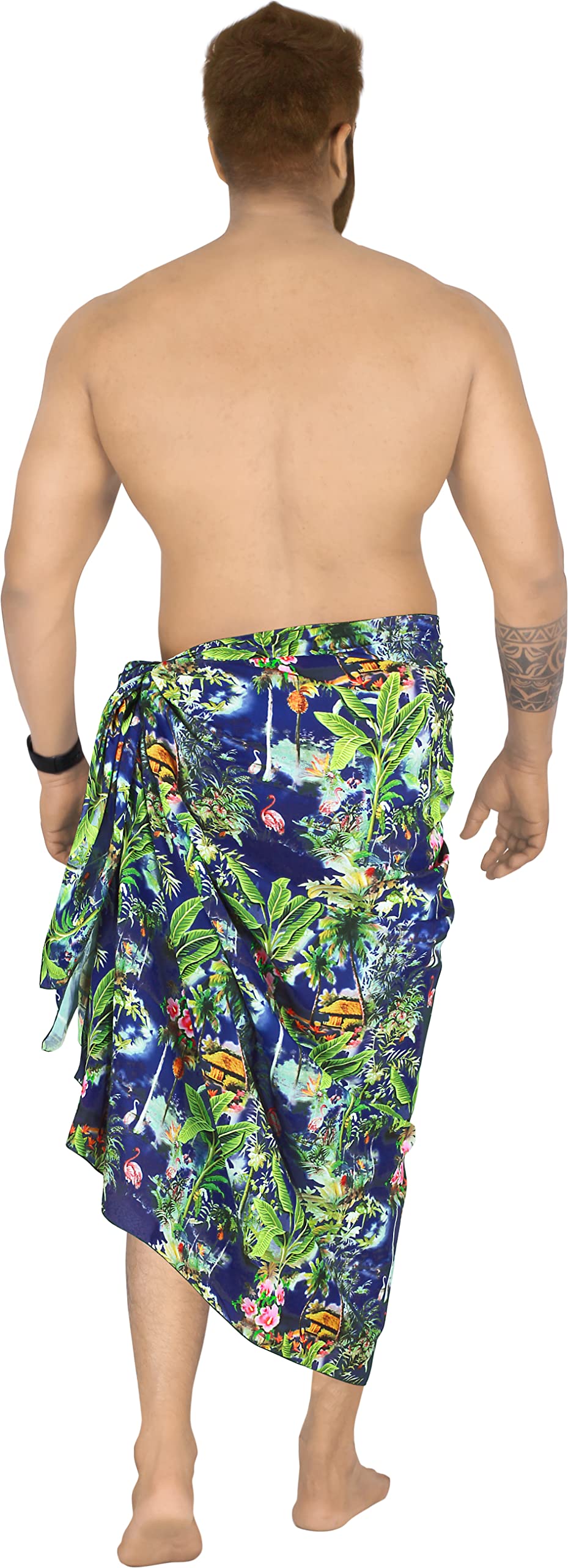 HAPPY BAY Men's Quick-Dry Sarong Swimwear Cover Up - Lightweight Beach Wrap for Swimming, Surfing & Vacation - Perfect Poolside, Resort & Summer Travel Accessory