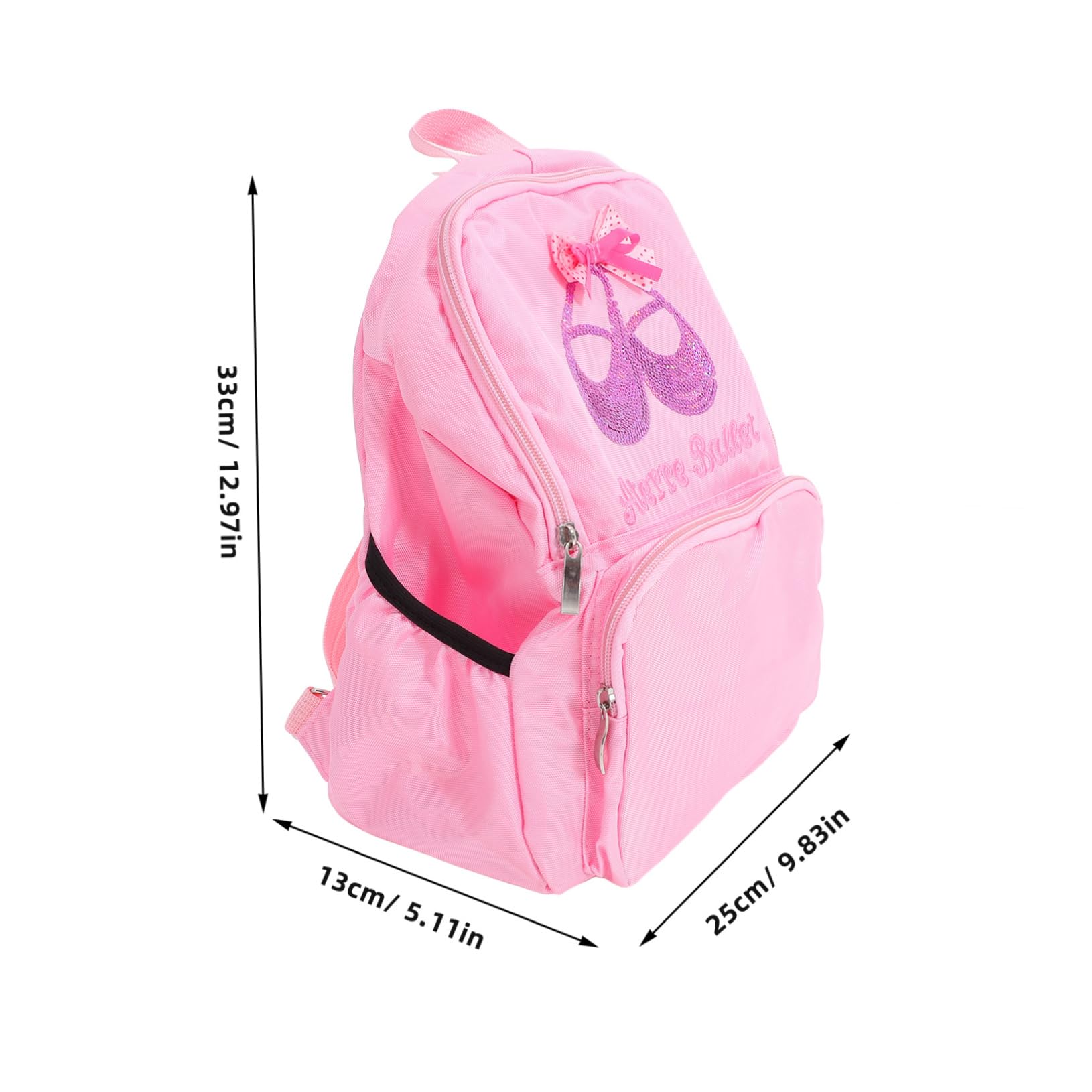 VALICLUD Sparkly Sequin Dance Backpack for Girls - Ballet & Gymnastics Storage Bag with Adjustable Straps | Perfect for Dance Classes, Recitals & Gym Practice (Pink/Black)