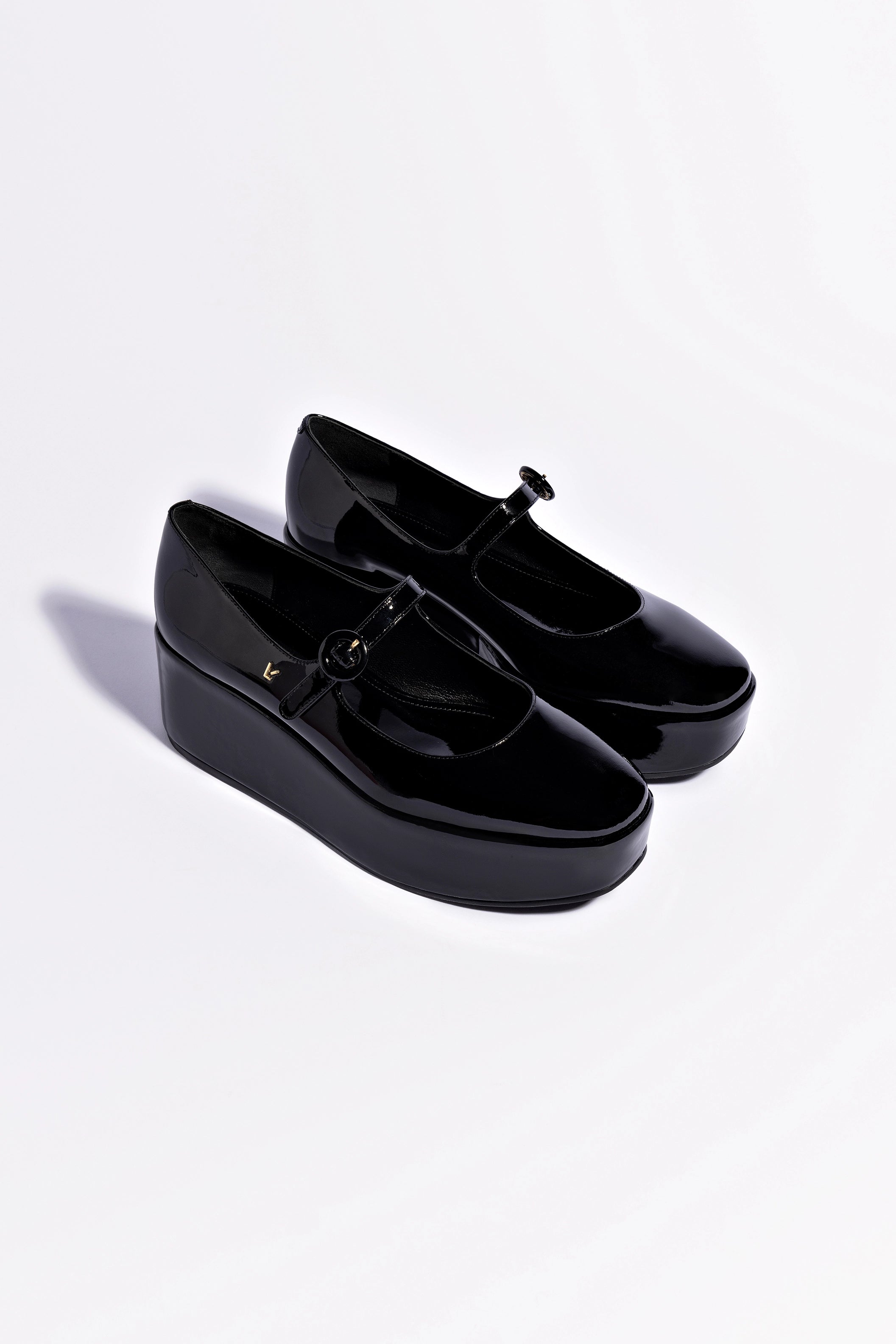 Blair Flatform Sandals in Black Patent Leather - Stylish & Comfortable Women's Shoes for Casual Outings & Summer Wear