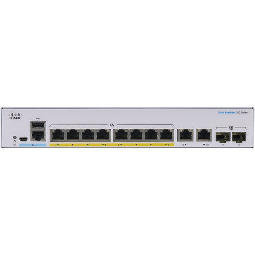 Cisco CBS350 8-Port Gigabit PoE+ Managed Switch with SFP/RJ45 Combo (60W) | Network Switch for Small Business & Home Office | Ideal for VoIP, Security Cameras & Wireless Access Points