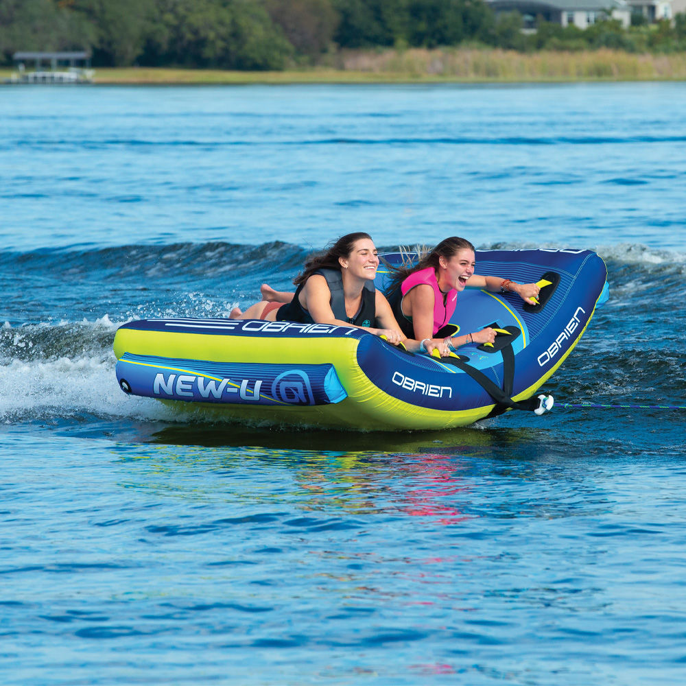 O'Brien New U Towable Tube for 2 Riders - Heavy Duty Inflatable Water Tube for Boating, Lakes & Beach Fun - Perfect for Summer Water Sports & Family Adventures