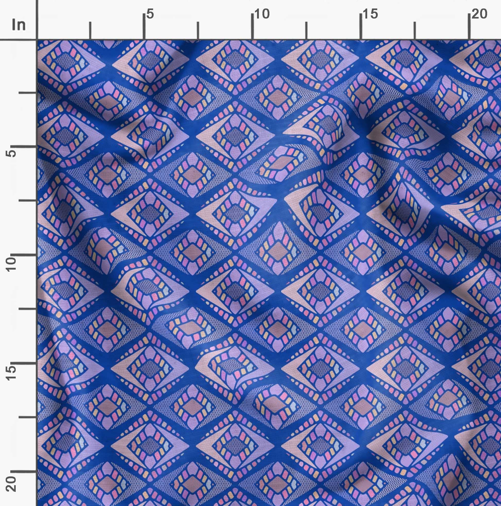 Soimoi Moss Georgette Blue Fabric by The Yard - 42
