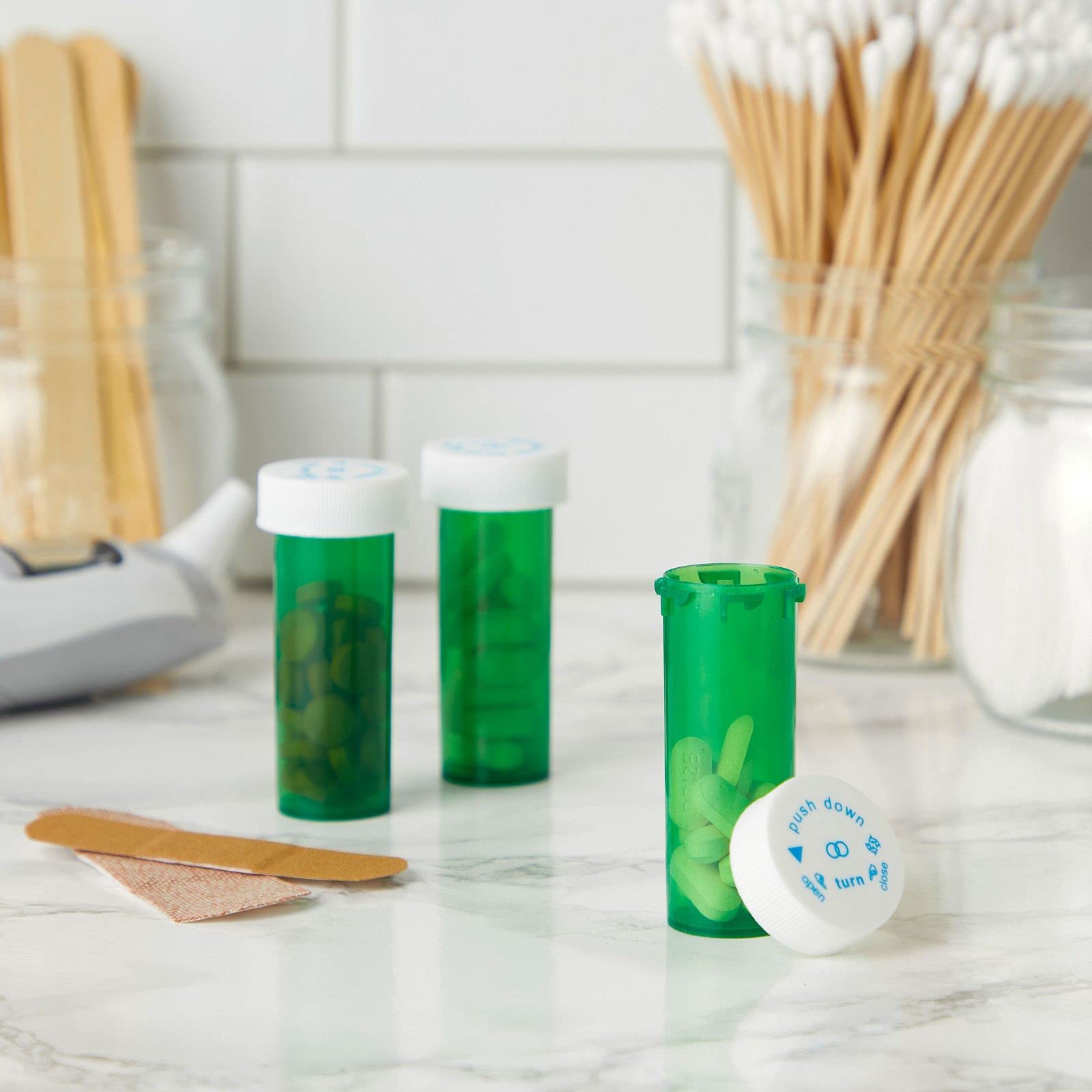 Juvale 6 Dram Prescription Pill Bottles - 280 Pack, Child-Resistant Medication Vial Containers for Pharmacy, Travel & Home Organization - BPA-Free Plastic Storage for Pills, Vitamins & Supplements