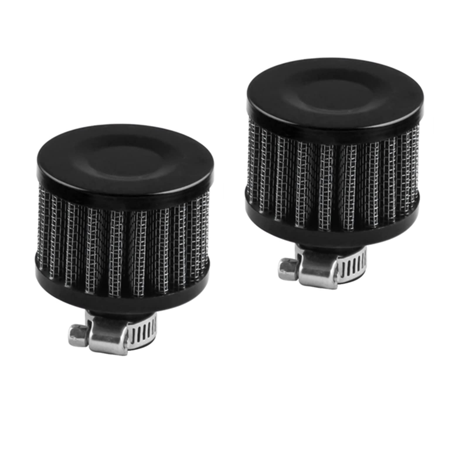 2pcs 12mm Universal Black Air Filter - High Performance Cold Air Intake & Breather Filter for Turbo Vent Systems - Fits Most Cars & Motorcycles - Perfect for Racing, Off-Roading & Daily Driving