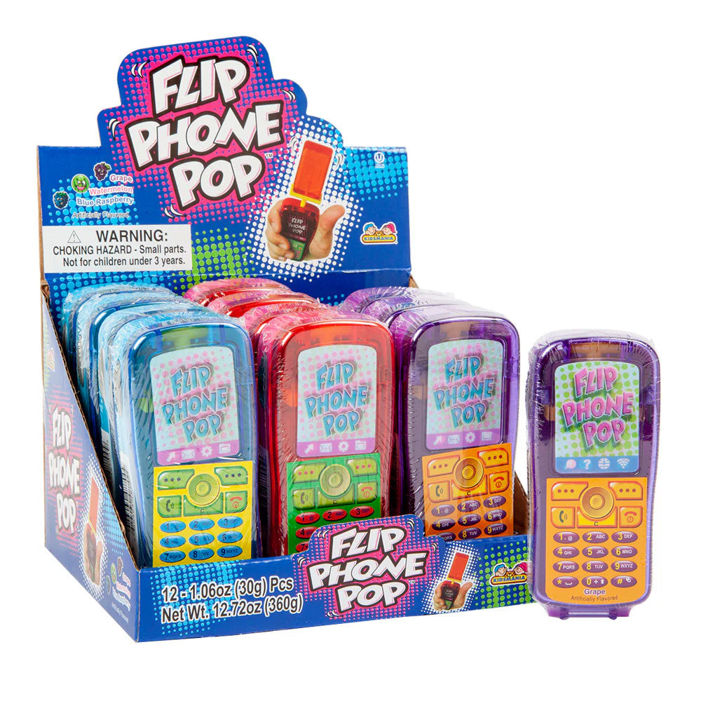 Kidsmania Flip Phone Pop - 12 Count Box | Fun Bubble Wrap Toy for Kids Stress Relief & Sensory Play | Perfect for Birthday Parties, Classroom Rewards & Fidget Toys
