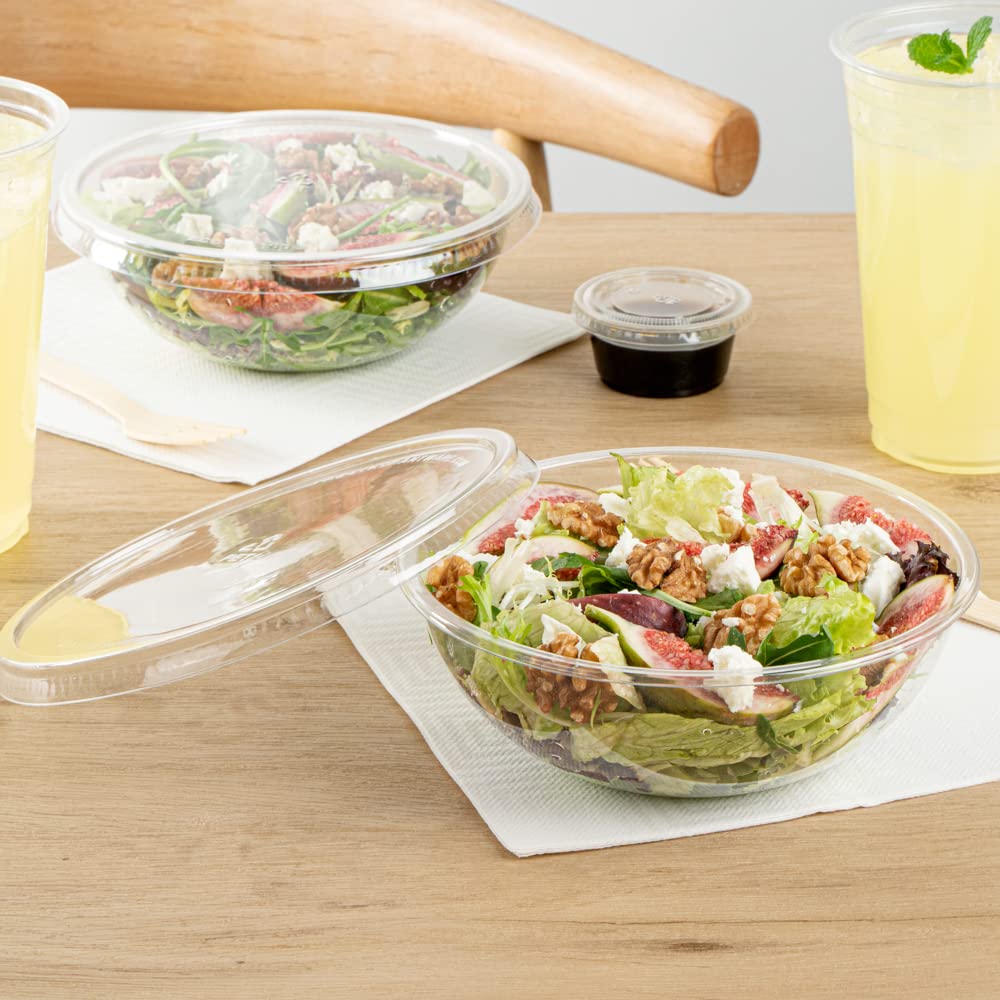 200-Pack 21oz Clear Recyclable Plastic Salad Bowls | Disposable Large To-Go Containers for Pasta, Salads, Soups | Perfect for Restaurants, Catering & Meal Prep (Lids Sold Separately)