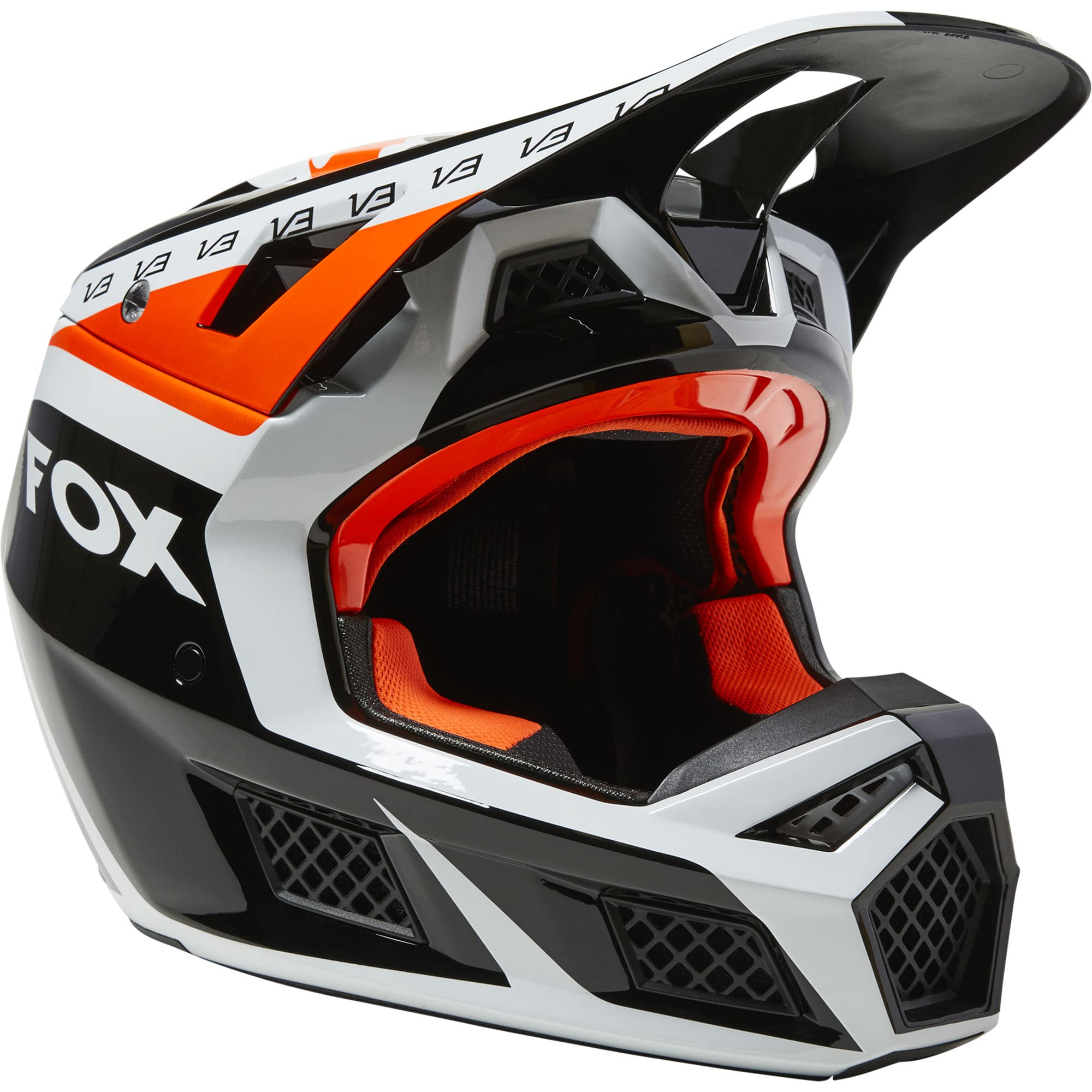 Fox Racing V3 RS Motocross Helmet - DVIDE Black - X-Large - Premium MX Racing & Off-Road Motorcycle Helmet for Extreme Sports & Trail Riding