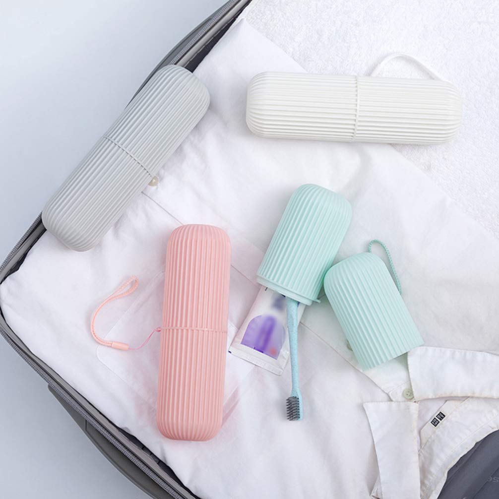 Zerodeko Travel Toothbrush & Toothpaste Set - Compact Portable Toothbrush Holder with Case & Toothpaste Container - Perfect for Camping, Hiking, Airplane & Business Trips