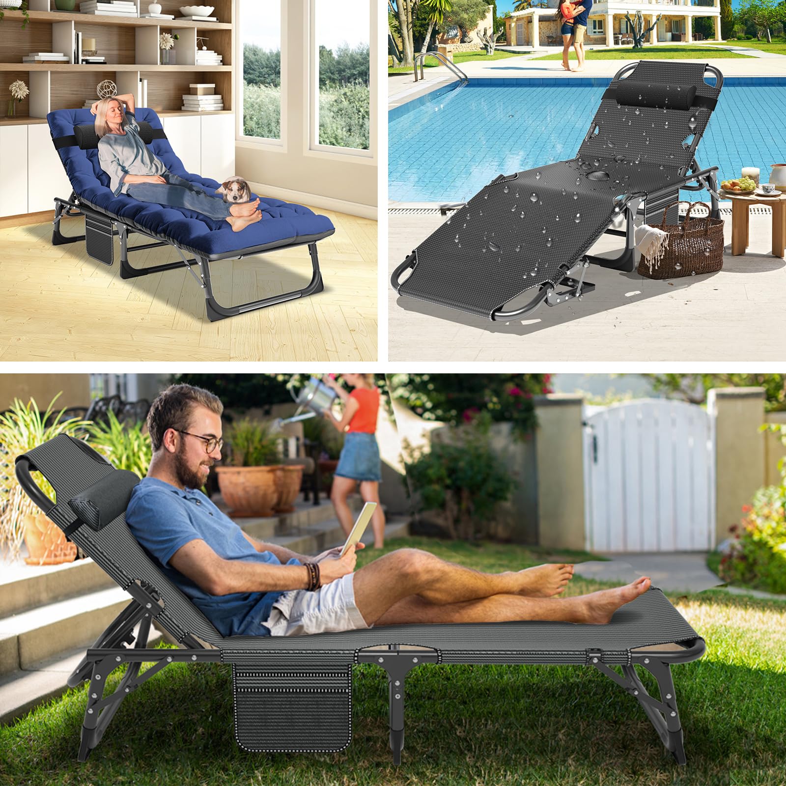 ABORON Heavy Duty 1200D Foldable Camping Cot for Adults - 500lb Capacity Double Layer Sleeping Cot with Mattress & Carrying Bag - Perfect for Camping, Guest Bed, Outdoor Adventures & Emergency Use