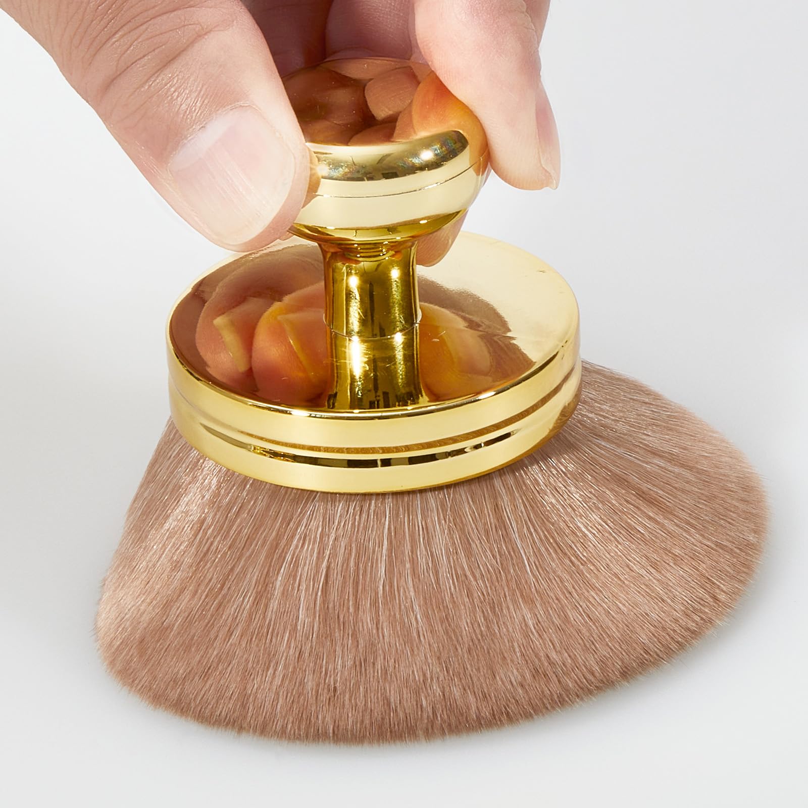 Extra Large Kabuki Body Makeup Brush for Self Tanner & Back Application - 2.5 to 2.9 Inch Face, Legs & Body Brush with Drawstring Bag (Gold) | Perfect for Airbrush Tanning, Body Makeup & Even Foundation Application
