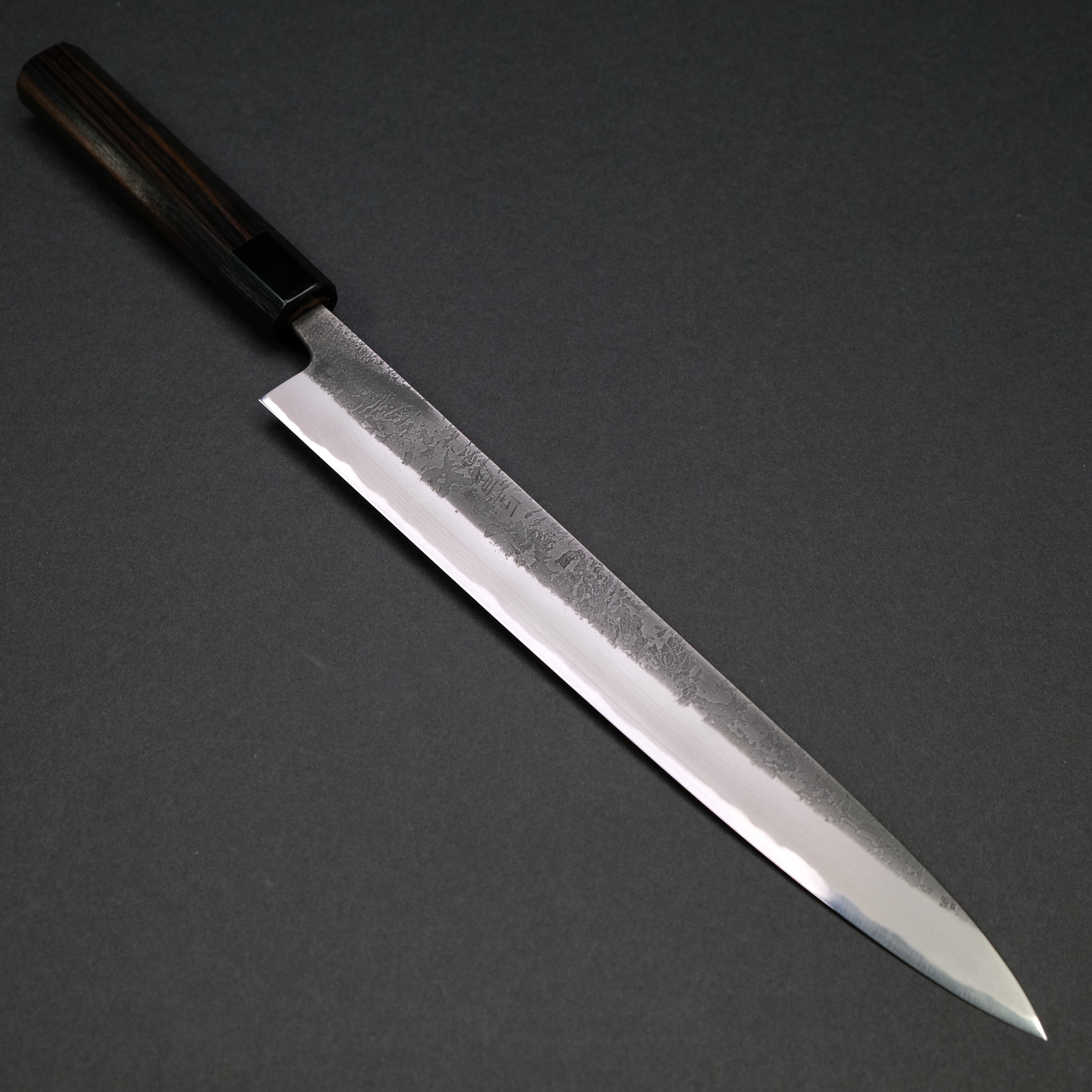Premium Toshihiro Wakui Kurouchi Nashiji Blue #2 Sujihiki Knife 270mm - Handcrafted Japanese Chef Knife with Ebony Handle - Perfect for Slicing Meat, Sushi & Precision Cutting